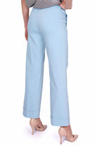 Emme Marella pantalone a palazzo misto cotone stretch azzurro