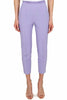 CIGARETTE TROUSERS WITH EMBROIDERY ON THE LILAC BELT