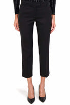 Liu Jo White pantalone a sigaretta cropped in misto lana nero