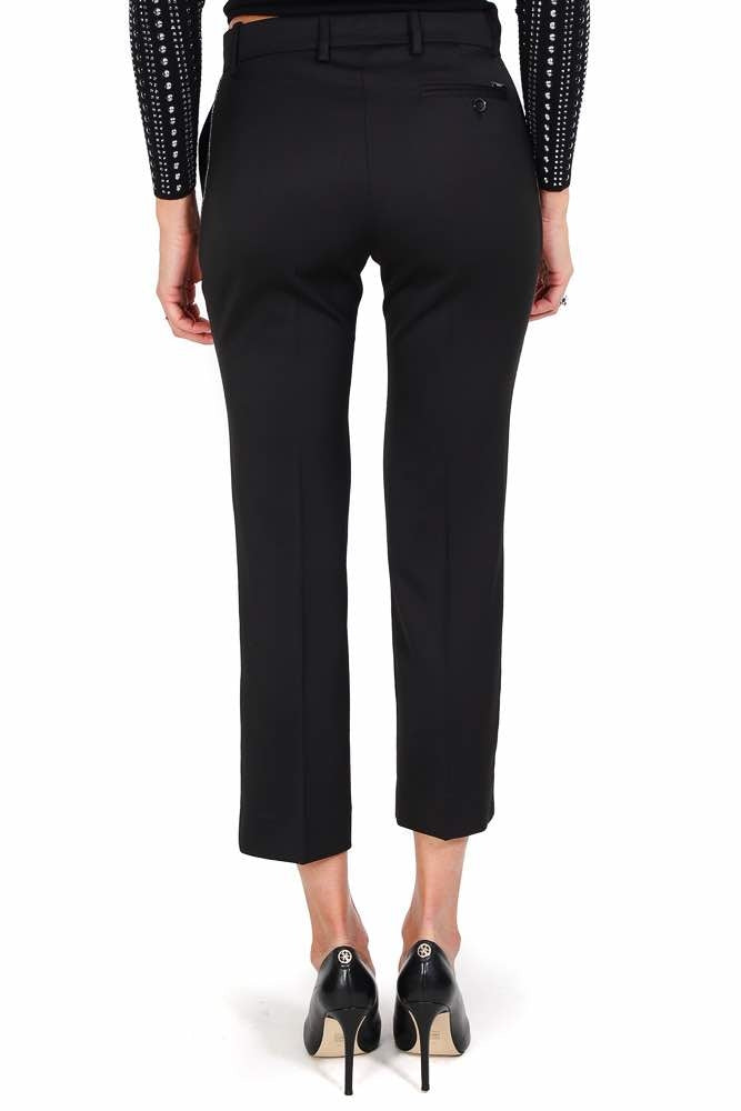 Liu Jo White pantalone a sigaretta cropped in misto lana nero