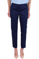 Emme Marella pantalone a sigaretta in cotone blu