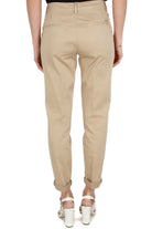 Liu Jo White pantalone a sigaretta in cotone con strass beige