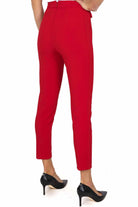 Elisabetta Franchi pantalone a sigaretta in crÈpe stretch rosso