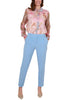 CIGARETTE TROUSERS IN FLUID BLUE FABRIC