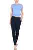 CIGARETTE TROUSERS IN BLUE TECHNICAL FABRIC