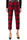 RED TARTAN PRINT CIGARETTE TROUSERS