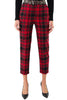 ZIGARETTENHOSE MIT ROTEM TARTAN-PRINT