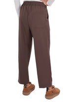 Dixie pantalone baggy con elastico in vita marrone