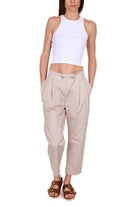 Please pantalone baggy in cotone beige