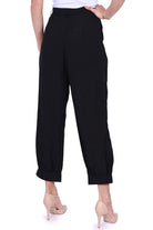 Ax Donna pantalone baggy tessuto di viscosa nero