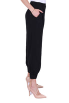 Ax Donna pantalone baggy tessuto di viscosa nero