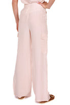 Emme Marella pantalone cargo in lino e viscosa beige