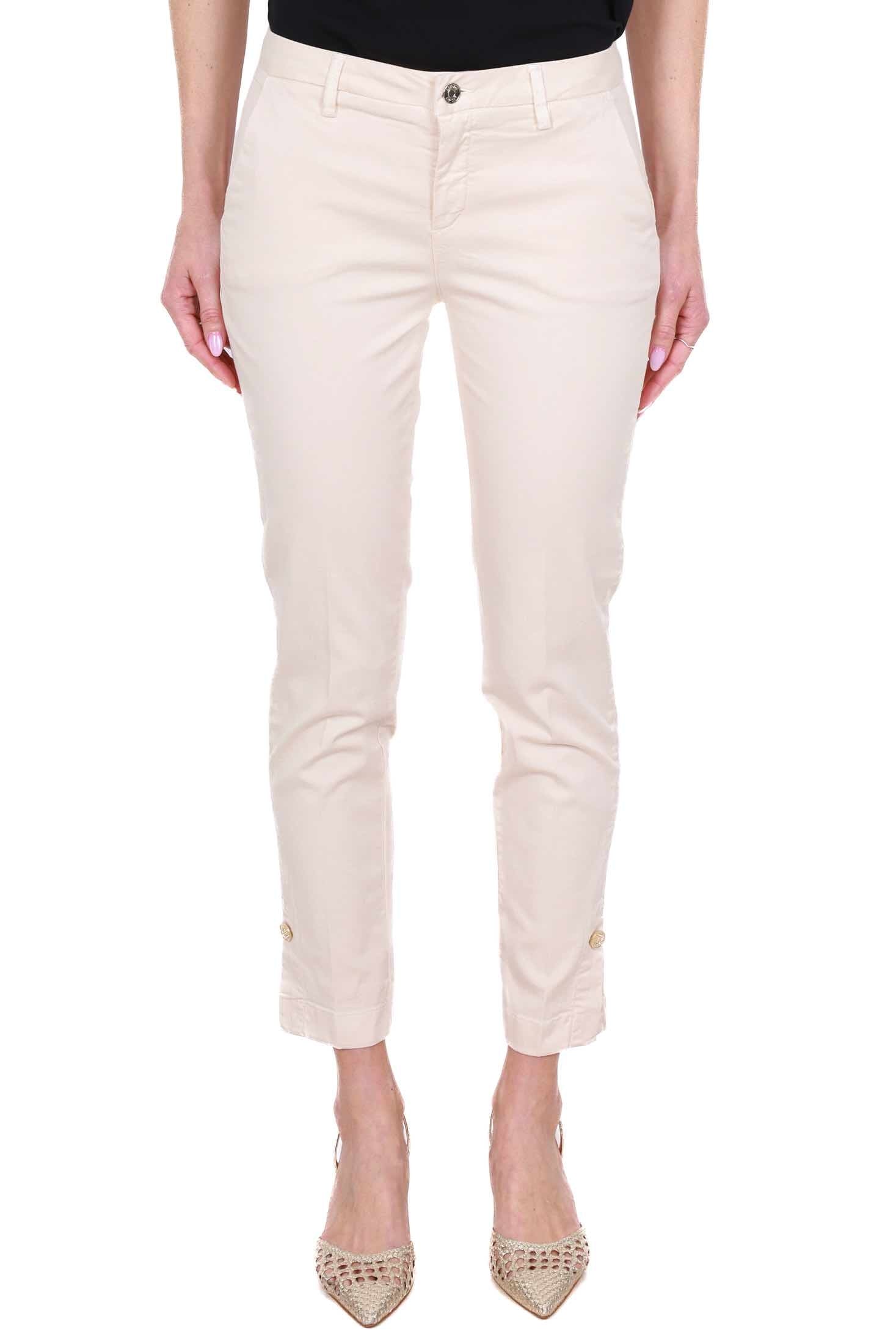 Liu Jo White pantalone chino con spacchetti beige