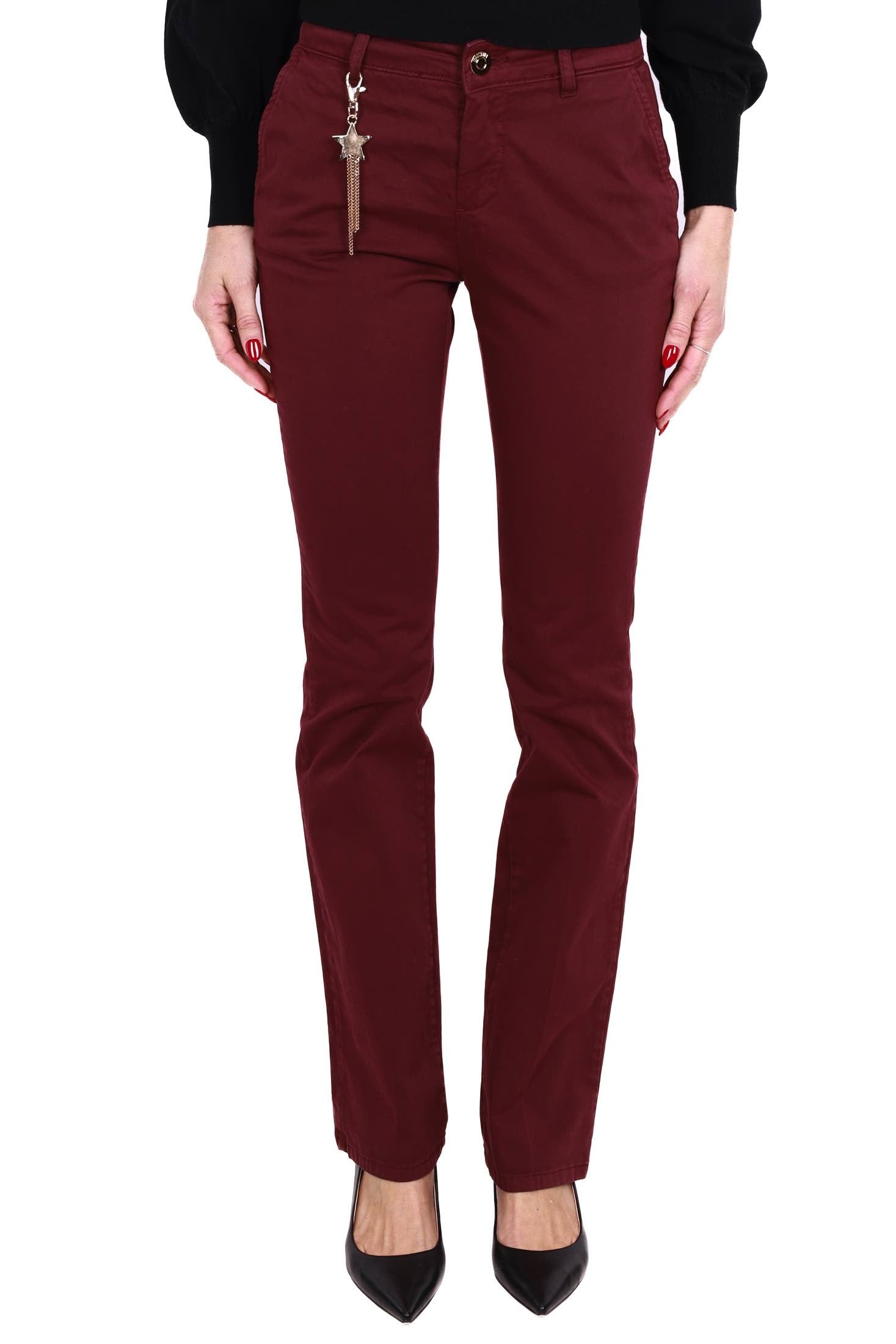 Fracomina pantalone chino flare bordeaux