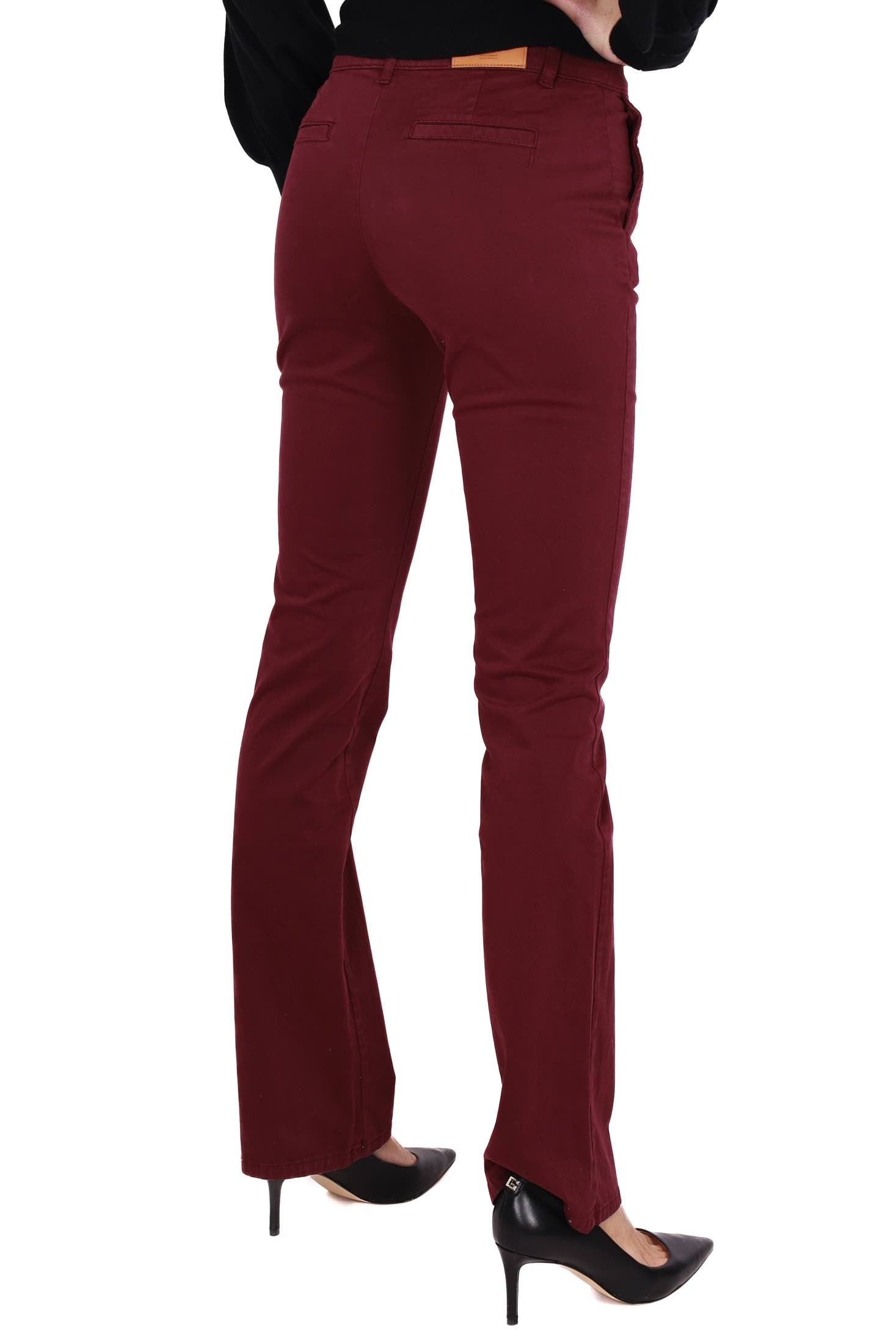 Fracomina pantalone chino flare bordeaux