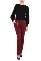 Fracomina pantalone chino flare bordeaux