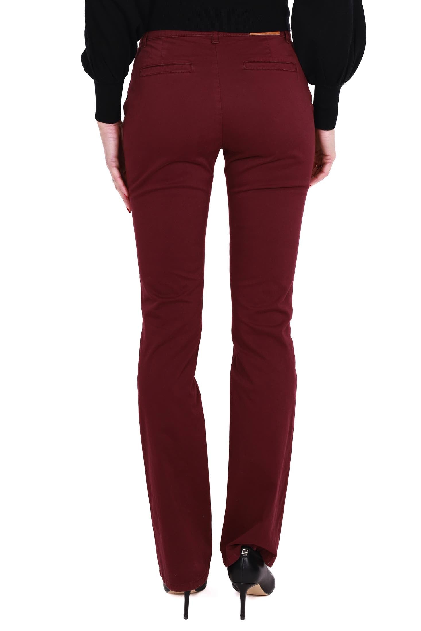 Fracomina pantalone chino flare bordeaux