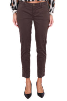 Liu Jo White pantalone chino in cotone stretch marrone