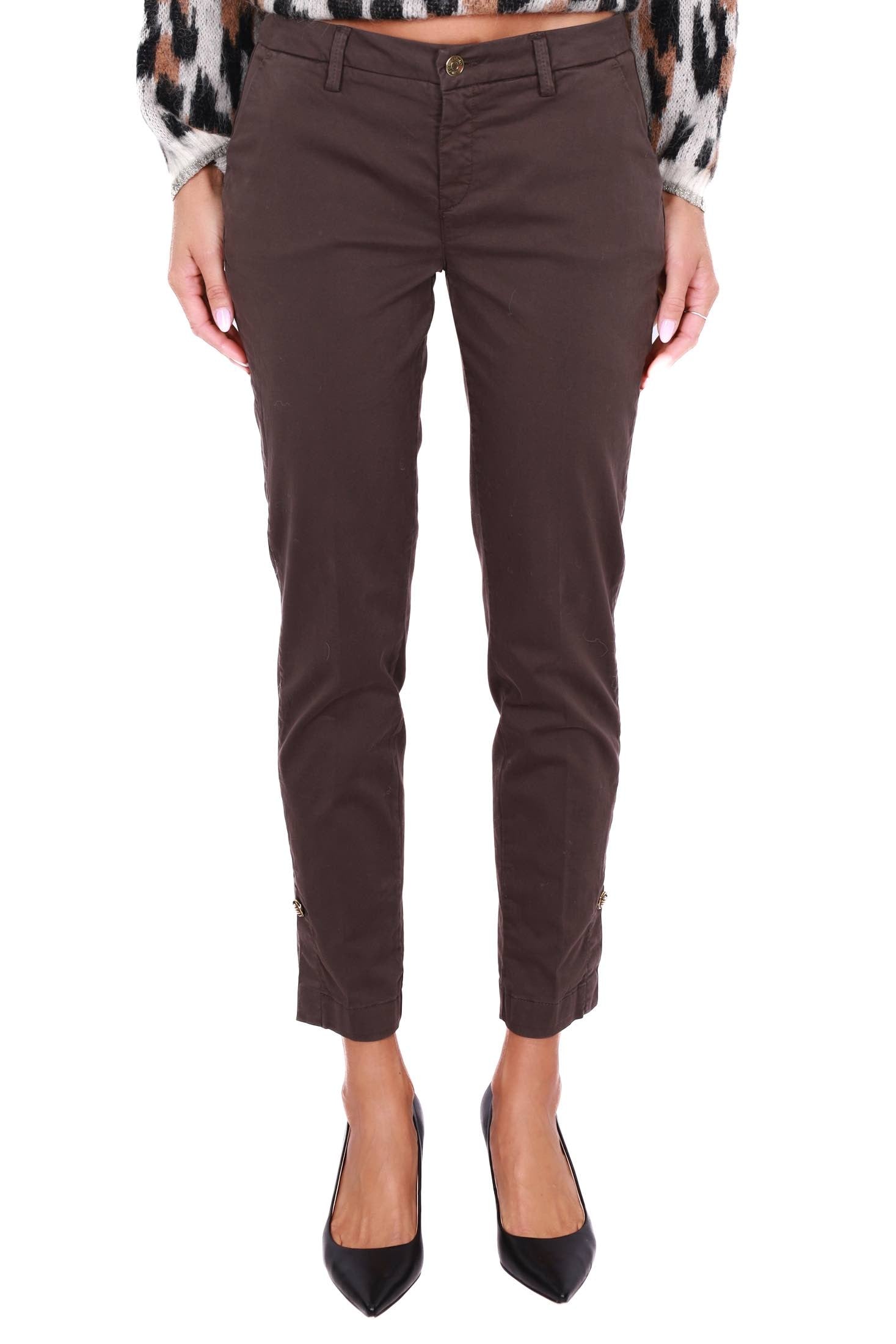 Liu Jo White pantalone chino in cotone stretch marrone