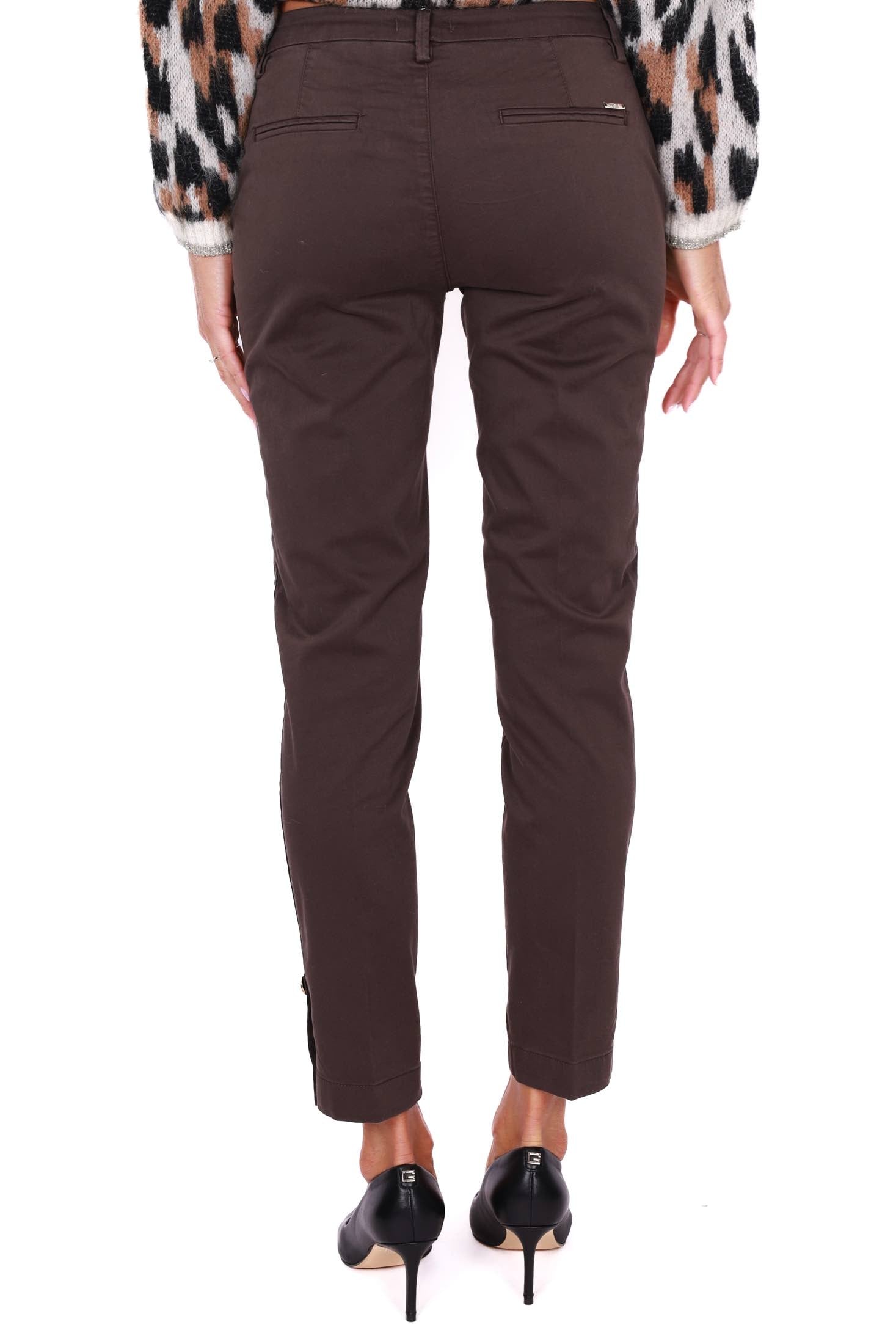 Liu Jo White pantalone chino in cotone stretch marrone