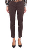 PANTALONE CHINO IN COTONE STRETCH MARRONE