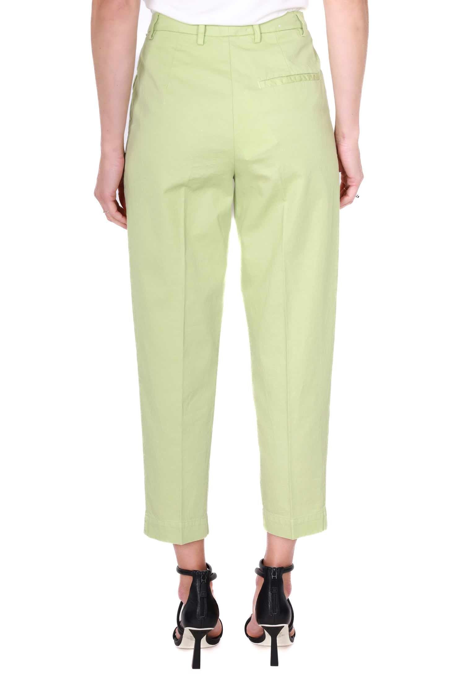 Roy Roger's Donna pantalone chino in misto lino e cotone verde