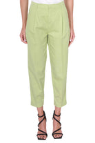 Roy Roger's Donna pantalone chino in misto lino e cotone verde