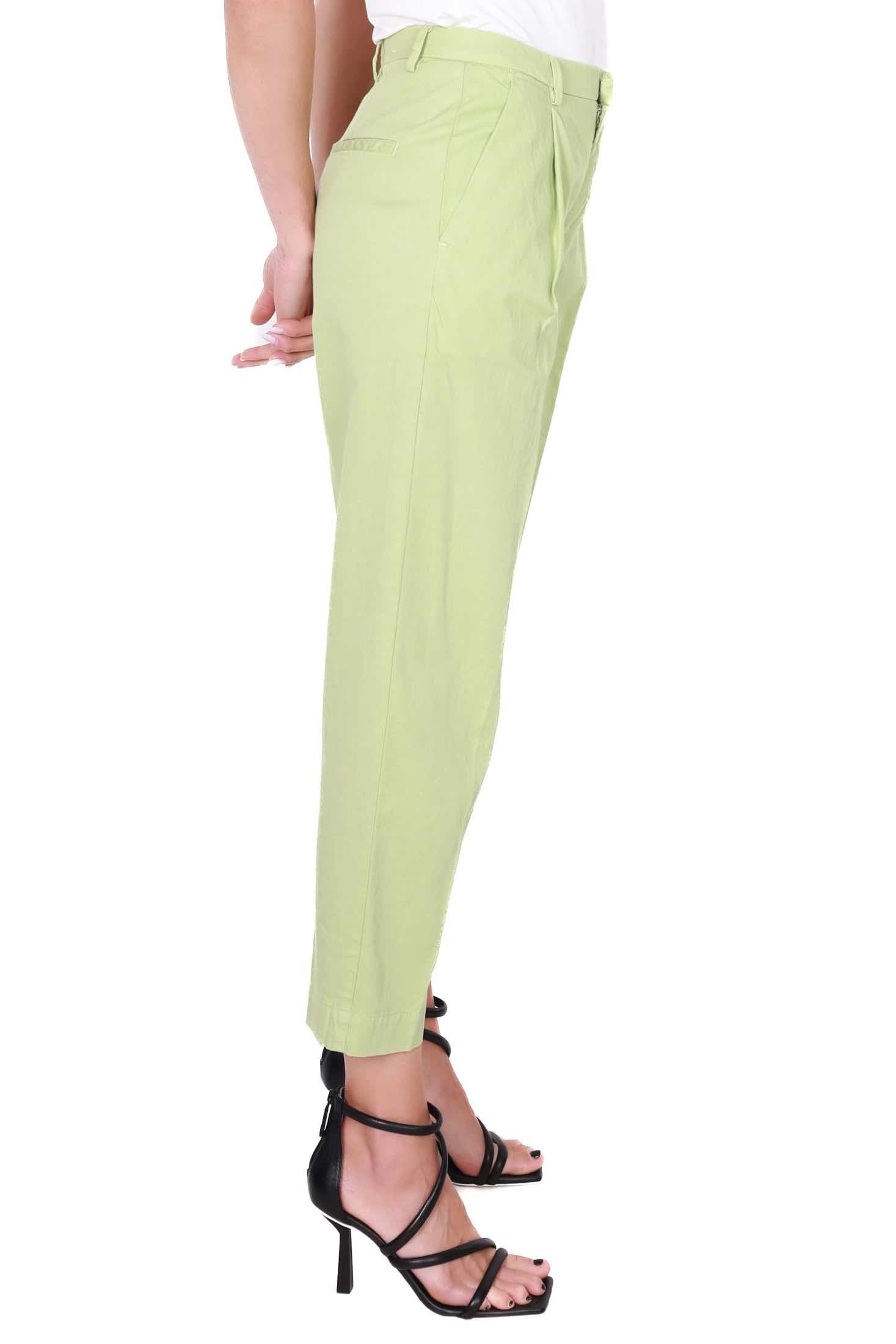 Roy Roger's Donna pantalone chino in misto lino e cotone verde