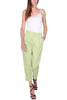 GREEN LINEN AND COTTON MIX CHINO TROUSERS