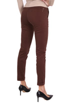 Fracomina pantalone chinos in cotone stretch marrone