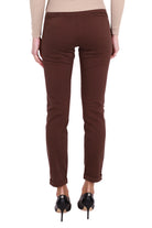 Fracomina pantalone chinos in cotone stretch marrone