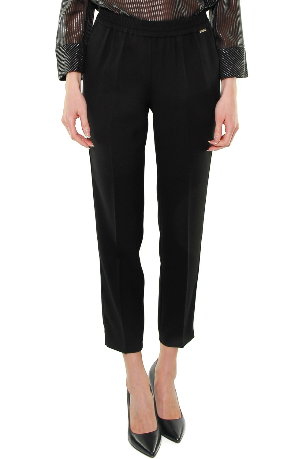 Liu Jo Black pantalone con elastico in crepe nero