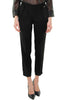 BLACK CREPE ELASTIC TROUSERS