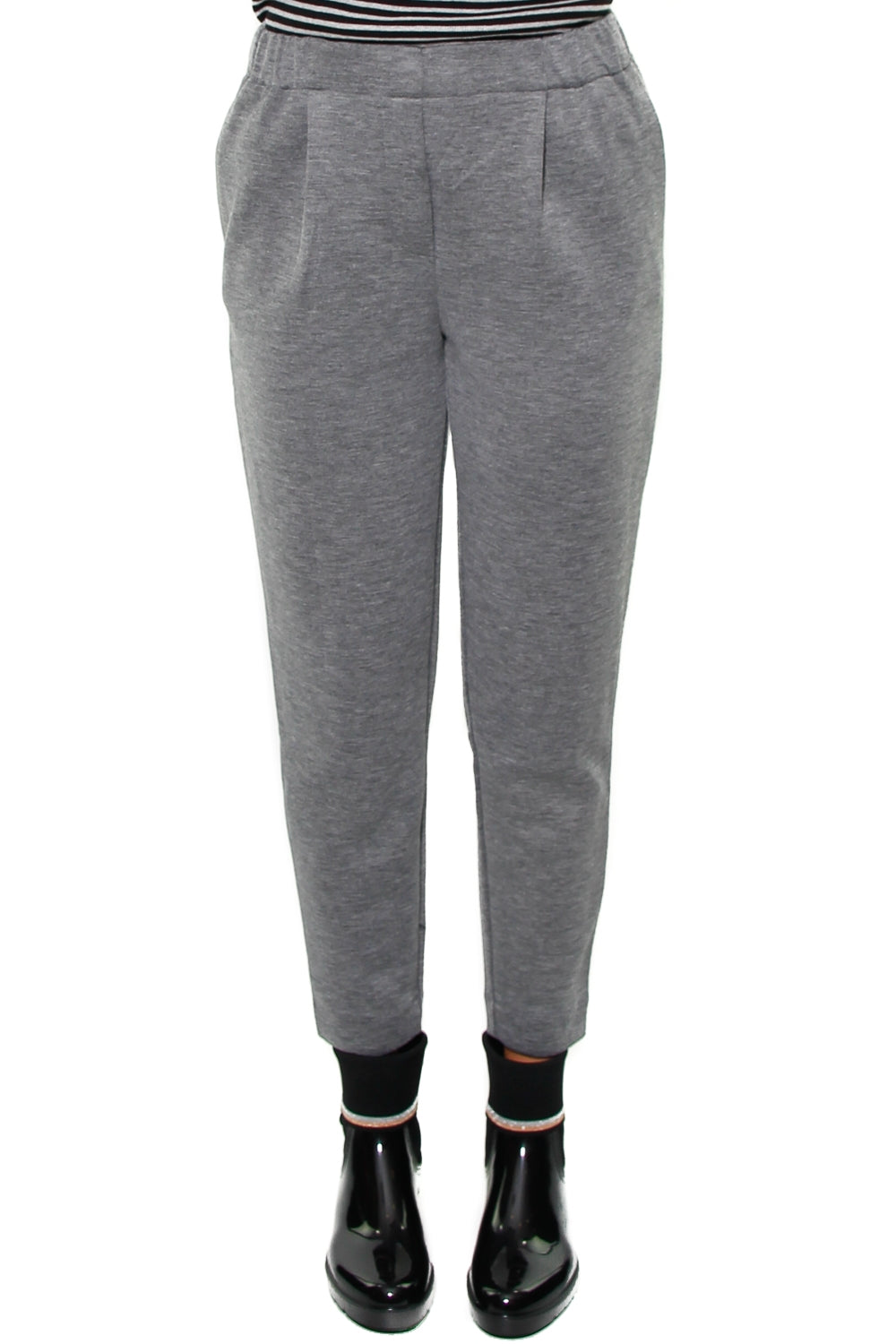 Tommy Hilfiger Donna pantalone con elastico in jersey grigio