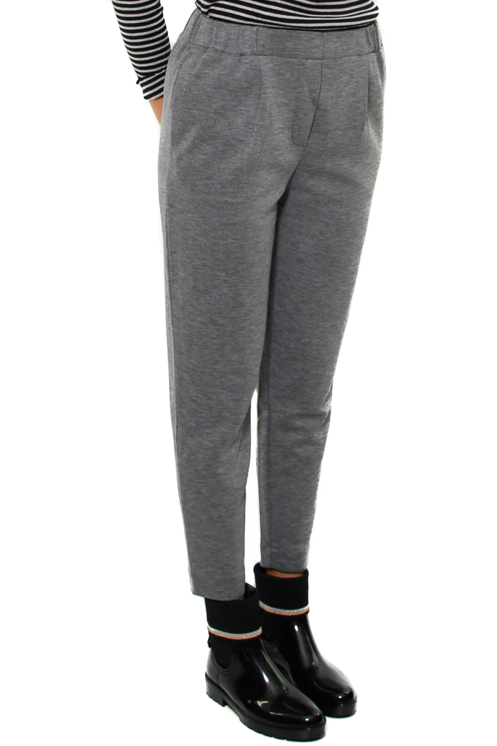 Tommy Hilfiger Donna pantalone con elastico in jersey grigio