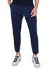 TROUSERS WITH PLEATS IN BLUE CUPRO FABRIC