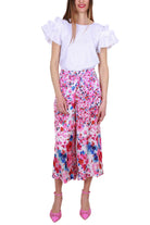 Liu Jo White pantalone cropped a palazzo fantasia