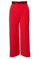 Elisabetta Franchi pantalone cropped a palazzo in crepe rosso