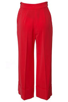 Elisabetta Franchi pantalone cropped a palazzo in crepe rosso