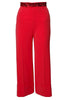 RED CREPE PALAZZO CROPPED PANTS