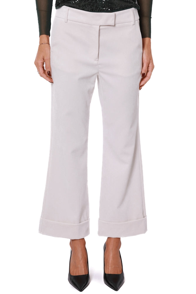 Emme Marella pantalone cropped a palazzo in velluto burro