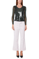 Emme Marella pantalone cropped a palazzo in velluto burro