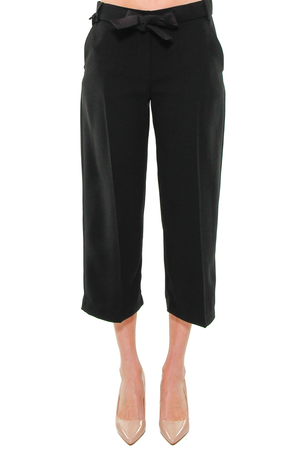 Pinko pantalone cropped in crepe nero