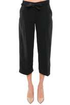 Pinko pantalone cropped in crepe nero