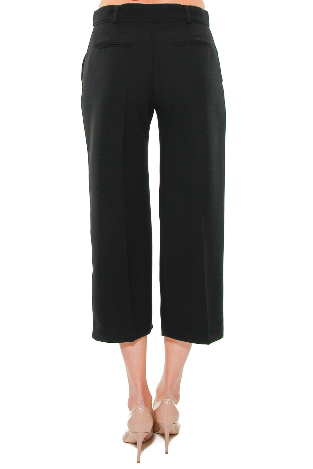 Pinko pantalone cropped in crepe nero