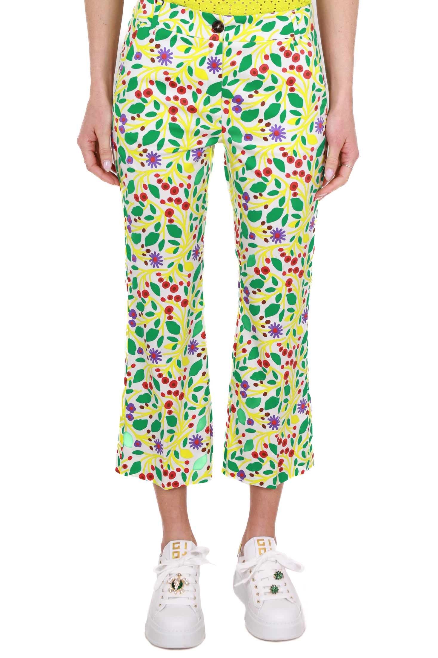 Emme Marella pantalone cropped in raso fantasia