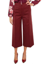 Twin Set Srl pantalone cropped linea ampia bordeaux