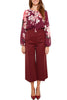 CROPPED PANTS WIDE LINE BORDEAUX