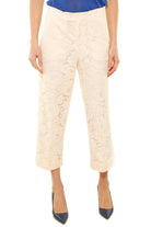 Twin Set Srl pantalone cropped pizzo macrame' beige