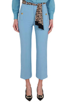 Elisabetta Franchi pantalone elegante in crÈpe azzurro